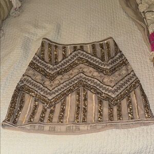 Embellished Beige and Gold Skirt